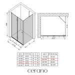 CERANO - Sprchový kout Volpe L/P - 6 mm - chrom, transparentní sklo - 90x80x190 - zalamovací CER-427204