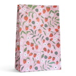 Bella Rose Papírový sáček Strawberries / širší – 5 ks, růžová barva, papír