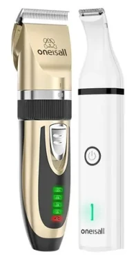 Oneisall X2 + N5 / Sada pro stříhání zvířat / 6 nástavců / tichý chod 50–60 dB / Li-ion (X2+N5)