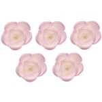 Dekorace oplatková - Růže poupě, růžová stínovaná, 5 ks