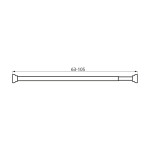 AQUALINE - Teleskopická rozpěrná tyč 63-105cm, černá 4051B