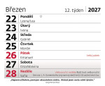 Stolní kalendář 2027 Helma Plánovací Vlčí máky