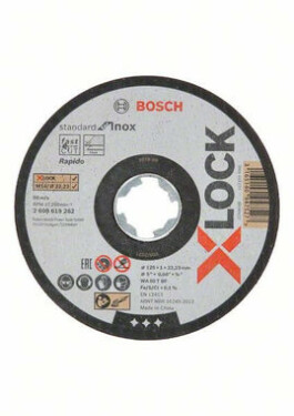 Plochý řezný kotouč 125x1x22,23 mm Standard for Inox X-Lock Bosch 2608619262