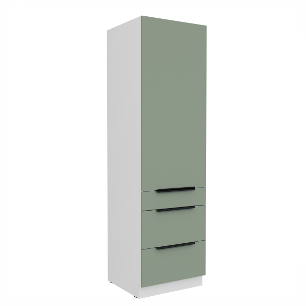 Vysoká potravinová skříňka Aria 60 DKS-210 3S 1F - Premium Box Barva korpusu: Bílá, Barva dvířek: SA - Aquamarine AFM