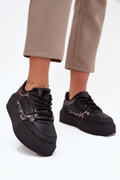 Dámské tenisky na platformě Big Star SS274358 leopardí černé 37