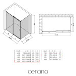 CERANO - Sprchový kout Santoro - levá - 6 mm - chrom, mléčné sklo - 140x80 - posuvný CER-665734
