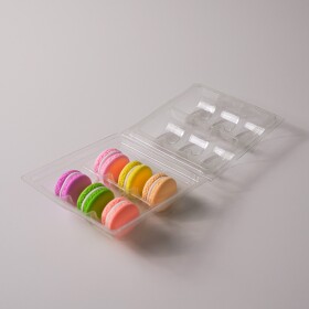 Cake star Transparentní box na makronky na 13,8 x 13,8cm 6ks