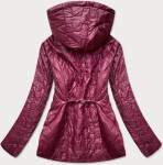 Dámská prošívaná bunda v bordó barvě (BR0121) odstíny červené 46