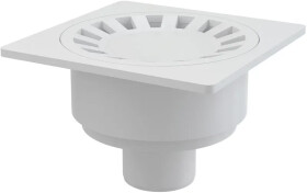 Alcadrain 1 - Alcadrain Podlahová vpust 150×150/50 mm přímá, mřížka šedá, vodní zápachová uzávěra APV16 APV16
