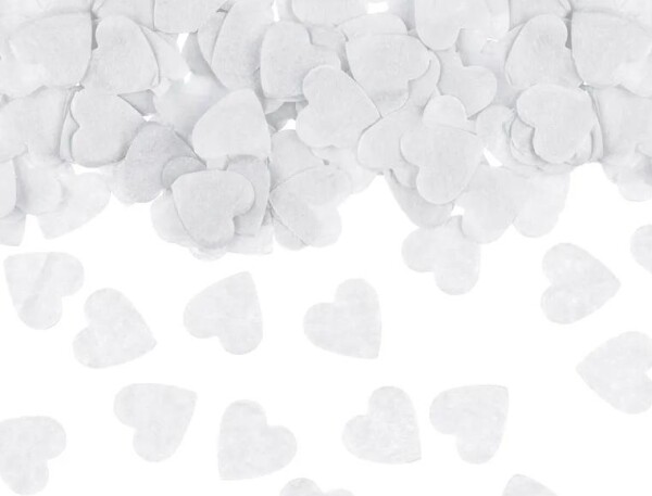 Konfety srdíčka bílé papírové 15 g Konfety srdíčka bílé papírové 15 g