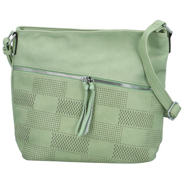 Trendy dámská koženková crossbody kabelka Rebecca, světle zelená