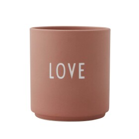 DESIGN LETTERS Porcelánový hrneček Love 300 ml, růžová barva, porcelán