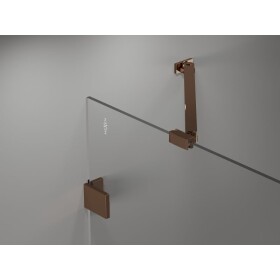 MEXEN/S - Lunar vanová zástěna 2-křídlová levá 110 x 150 cm, transparent, růžové zlato 897-110-100-60-00-L
