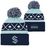 Outerstuff Dětská batolecí zimní čepice Seattle Kraken NHL Face-Off Cuff Pom