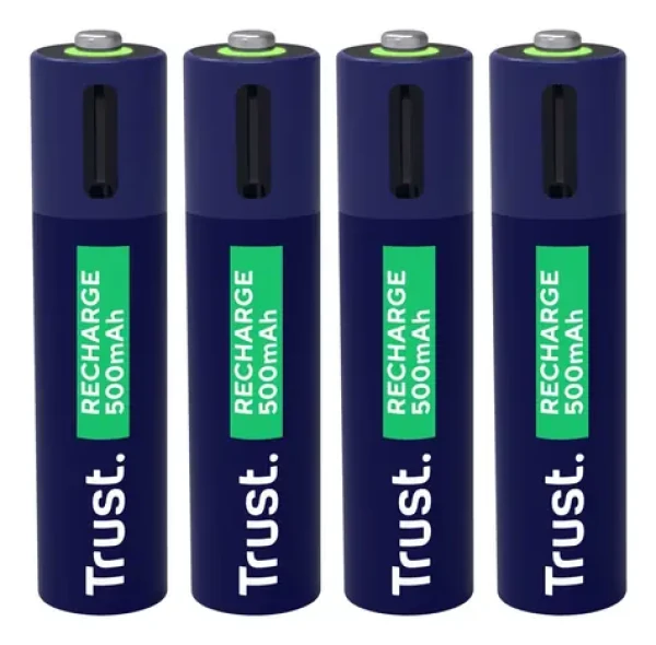 Trust 25671 Dobíjecí baterie AAA 4 ks / Nabíjecí baterie / 500 mAh / 800 cyklů (25671)