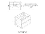 CERANO - Koupelnová skříňka Carole - černá matná + umyvadlo z lit. mramoru Vita - bílá lesklá - 70x58x46 CER-669067