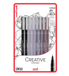 UNI PIN Creative Strokes sada 8 ks linerů, mix barev