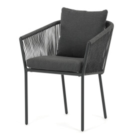 Zahradní židle, hliník, látka, šedá, AZC-C1179 GREY