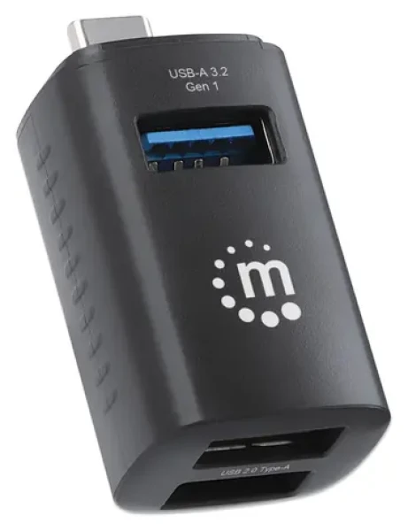 Manhattan 3-Port USB-C Hub černá / USB hub / USB-C / 2x USB 3.2 Gen 1 Type-A / 1x USB 2.0 / 5 Gbps (180993)