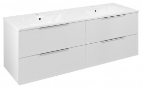 SAPHO - CIRASA umyvadlová skříňka s dvojumyvadlem 141x54x46cm, bílá lesk CR141-3030-21