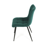 Židle jídelní, zelená látka, černý kov