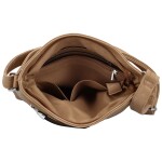 Stylová koženková crossbody kabelka Gelicia, tmavě béžová