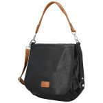 Trendy dámská koženková crossbody kabelka Naiara, černá