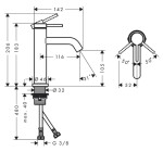 HANSGROHE - Tecturis S Umyvadlová baterie, EcoSmart+, kartáčovaný černý chrom 73311340