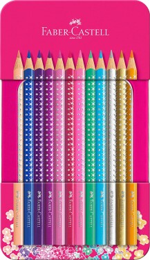 Faber-Castell Faber-Castell, 201737, Sparkle Grip, sada Grip pastelek s třpytivým efektem, 12 ks