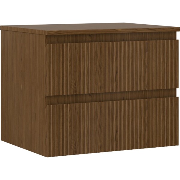 MEXEN/S - Rivel koupelnová skříňka pod umyvadlo 60 cm s deskou, 2 zásuvky, reliéf , ořech 91A20-06047-2-BFFC86