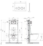 OMNIRES - Set: STRONGFRAME podomítkový rám + STEEL-R45 splachovací tlačítko, nikl broušený STFWC1R45-RNI