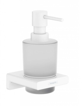 HANSGROHE - AddStoris Dávkovač mýdla s držákem, matné sklo/bílá mat 41745700