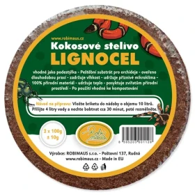 Robimaus Lignocel puk kulatý 2 ks / Podestýlka / Pro plazy a bezobratlé / Přírodní materiál (357-001128)