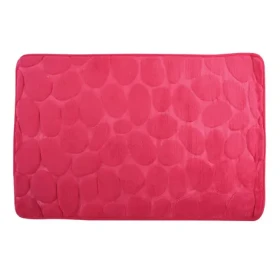 MSV Pebbles růžová / Koupelnová předložka / 50 x 80 cm / protiskluzová / PU pěna