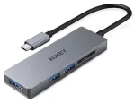 USB-C hub CB-C63 hliníkový / USB hub / 4v1 / 3x USB 3.1 / microSD a SD (CB-C63)