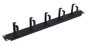 Equip černá / Vyvazovací panel / 19" / 1U / 5x kovových úchytek (327319)