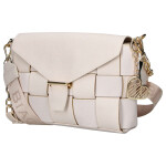 Stylová dámská koženková crossbody kabelka LB Pollina, béžová