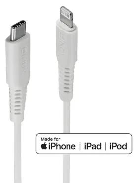 Lindy 2m bílá / Datový kabel / USB-C (M) - Lightning (M) / USB 2.0 / MFi certifikace (31317)