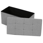 Taburet s úložným prostorem, látka šedá