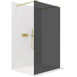 CERANO Sprchová zástěna Walk-in Onyx Duo L/P - 8 mm - kulatá vzpěra - zlatá, grafitové sklo - 150x200 cm