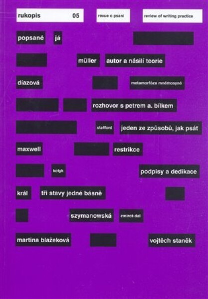 Rukopis 5/2008; Revue o psaní - Kolektiv