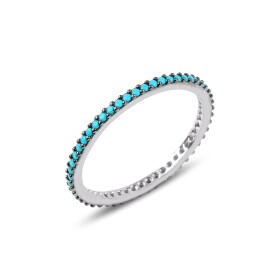 LUNICA Stříbrný prstýnek ETERNITY BLUE Velikost prstenu: 8 (EU: 57-58) 0989_8