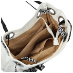 Módní dámská koženková kabelka na rameno Žanet, bílá