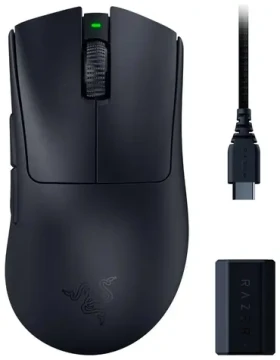 Razer DeathAdder V3 Pro + HyperPolling Wireless Dongle / Herní bezdrátová myš / optická / 30000DPI / 2.4GHz / 5 tlačítek (RZ01-04630300-R3WL)