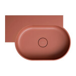 OMNIRES - OVO M+ umyvadlo na desku/závěsné - levé, 64 x 44 cm, terracotta mat; OVO645UWLTE