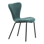 Židle jídelní, modrá látka, nohy černý kov