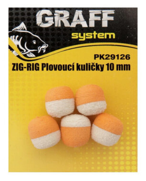 Graff Zig-Rig Plovoucí kuličky 10mm Bílá/Oranžová (PK29126-WO)