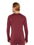 Pánské merino tričko s dlouhým rukávem ICEBREAKER Mens ZoneKnit 200 LS Crewe, Port/Blaze velikost: L