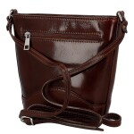 Luxusní dámská kožená crossbody kabelka Sylva, hnědá