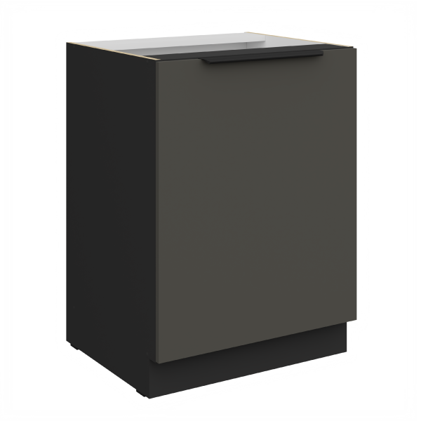 Spodní skříňka Aria 60 D 1F BB Barva korpusu: Černá, Barva dvířek: GR - Graphite AFM